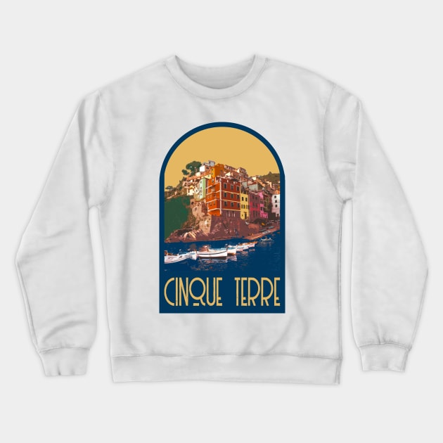 Cinque Terre Decal Crewneck Sweatshirt by zsonn